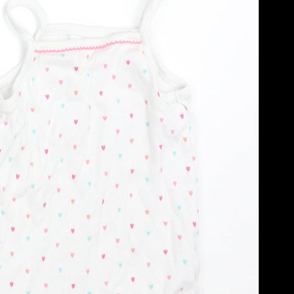F&F Girls Multicoloured Polka Dot  Bodysuit One-Piece Size 2-3 Years  - HEARTS