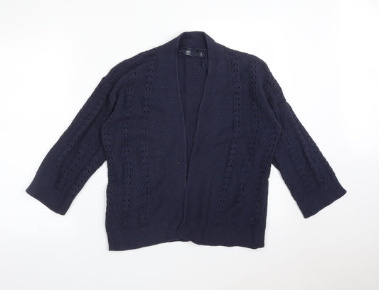 Womens UK Size S ISLE Blue Cardigan Jumper