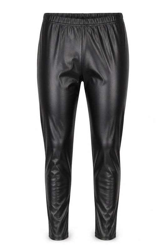 Front view of Boohoo women’s black leggings, size UK 8, 28-inch leg