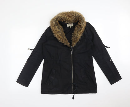 Additional front view of Ecote women’s black parka coat, size S