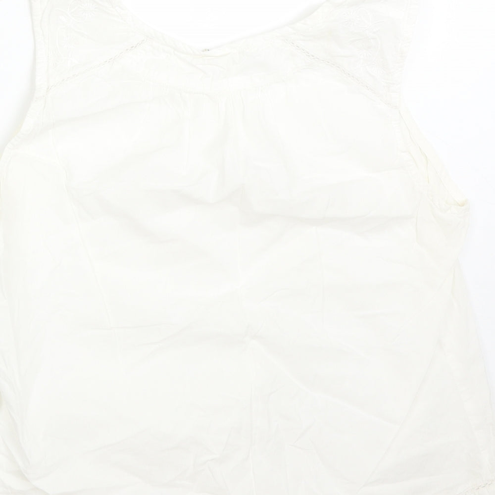 MISTRAT Womens White   Basic T-Shirt Size 14