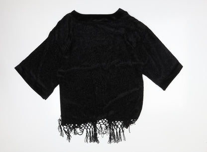Womens UK Size 12 Papaya Black Cardigan Jumper