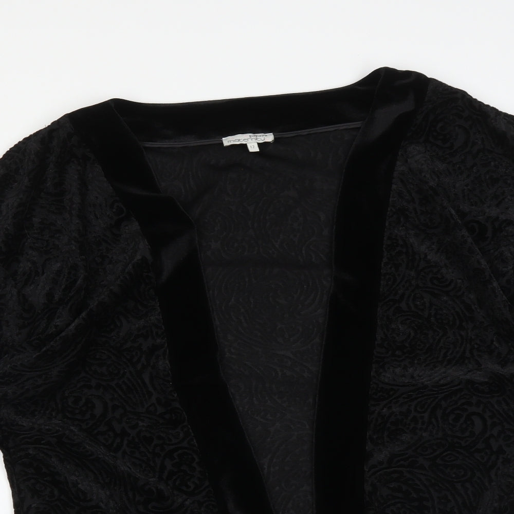 Womens UK Size 12 Papaya Black Cardigan Jumper