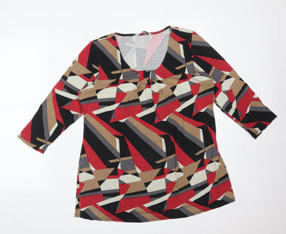 Womens UK Size 14 PREVIEW Multicoloured Basic T-Shirt