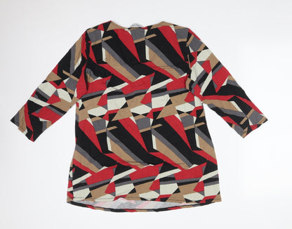 Womens UK Size 14 PREVIEW Multicoloured Basic T-Shirt