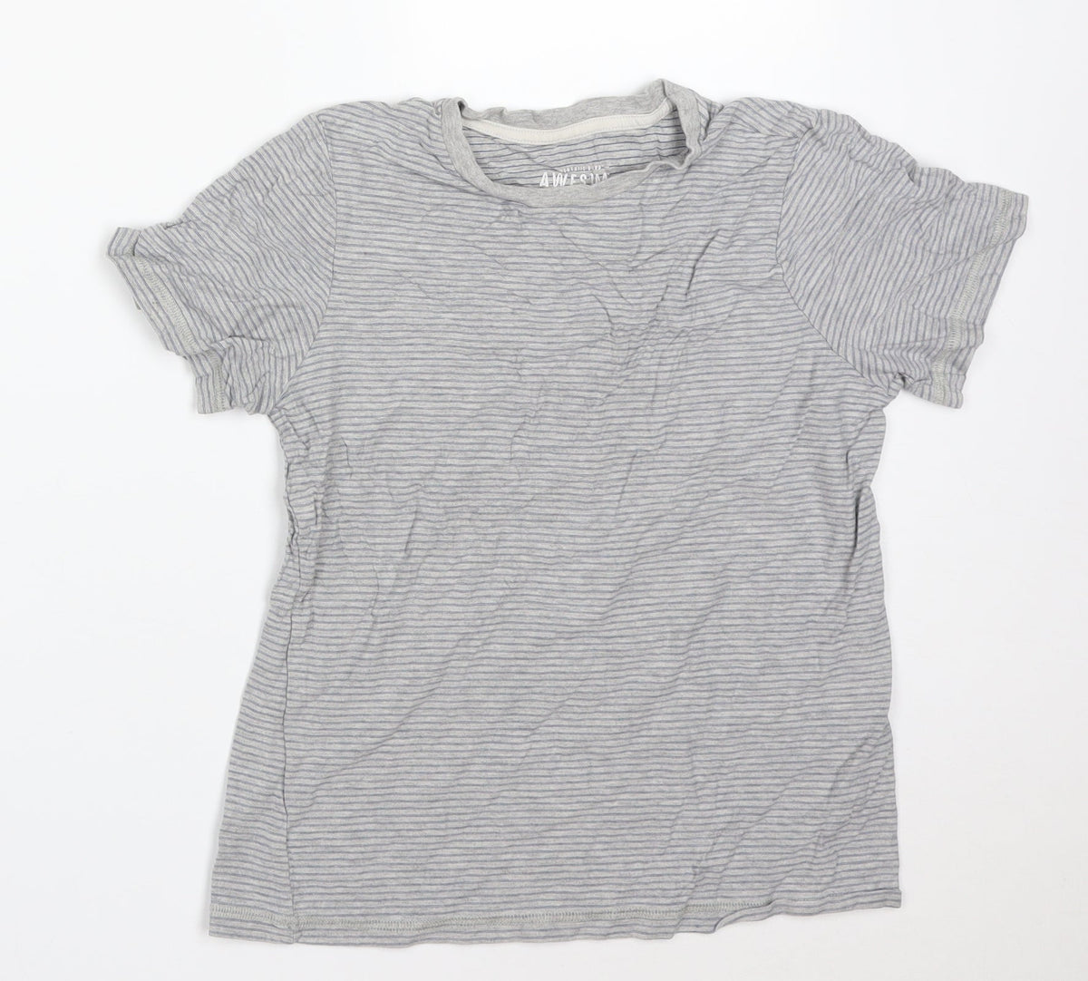 Additional front view of F&F boys’ multicoloured striped basic t-shirt, size 10-11, years