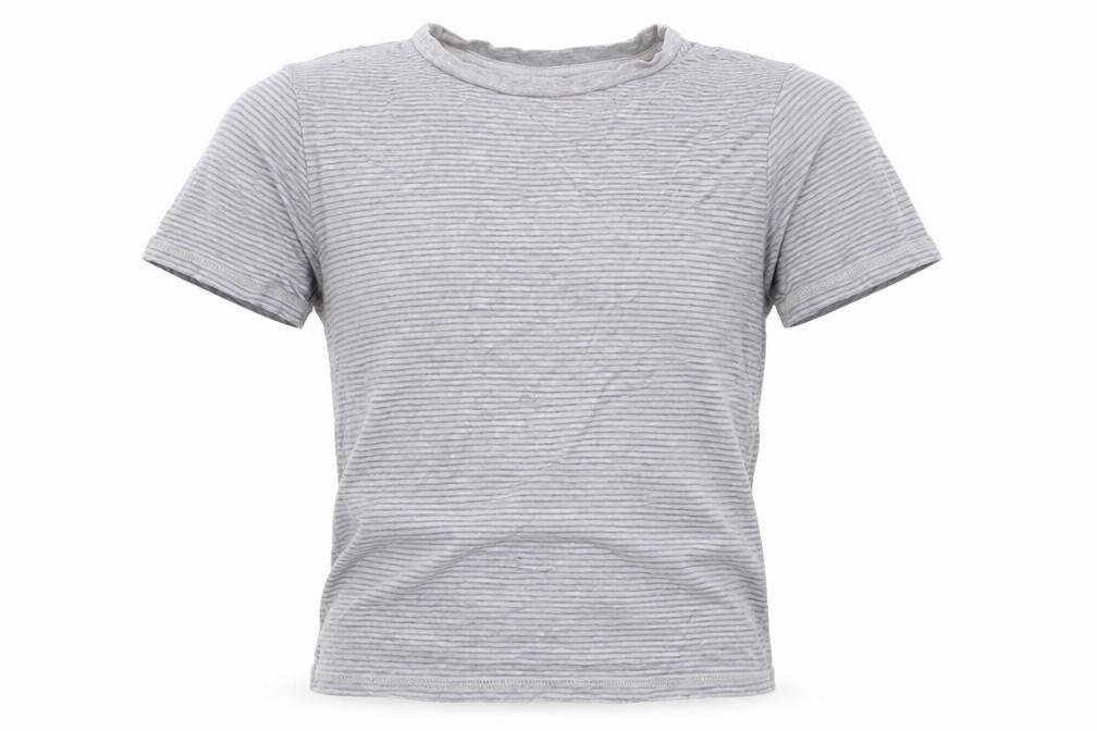 Front view of F&F boys’ multicoloured striped basic t-shirt, size 10-11, years