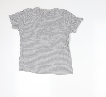 Back view of F&F boys’ multicoloured striped basic t-shirt, size 10-11, years