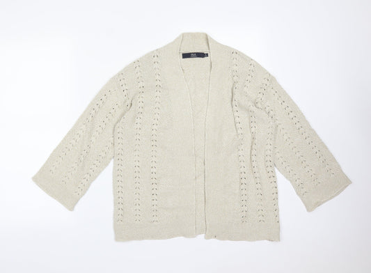Womens UK Size S ISLE Beige Cardigan Jumper