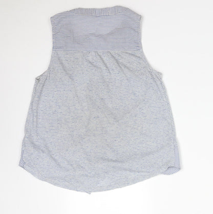 FALMER HERITAGE Womens Blue Striped  Basic T-Shirt Size 8