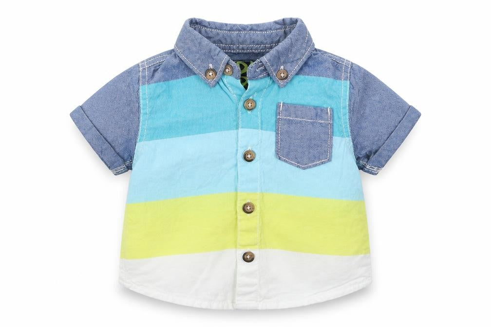 Front view of F&F Baby Multicoloured Basic Button-Up, size 3-6, Months