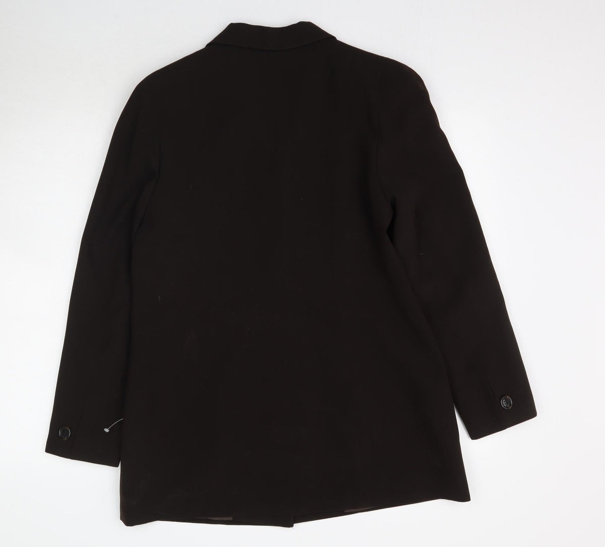 Back view of Meico women’s brown overcoat blazer, size UK 14