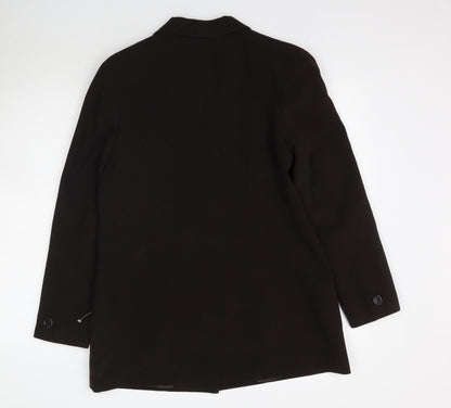 Back view of Meico women’s brown overcoat blazer, size UK 14