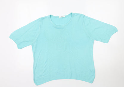 Womens UK Size 14 Marks and Spencer Blue Basic T-Shirt