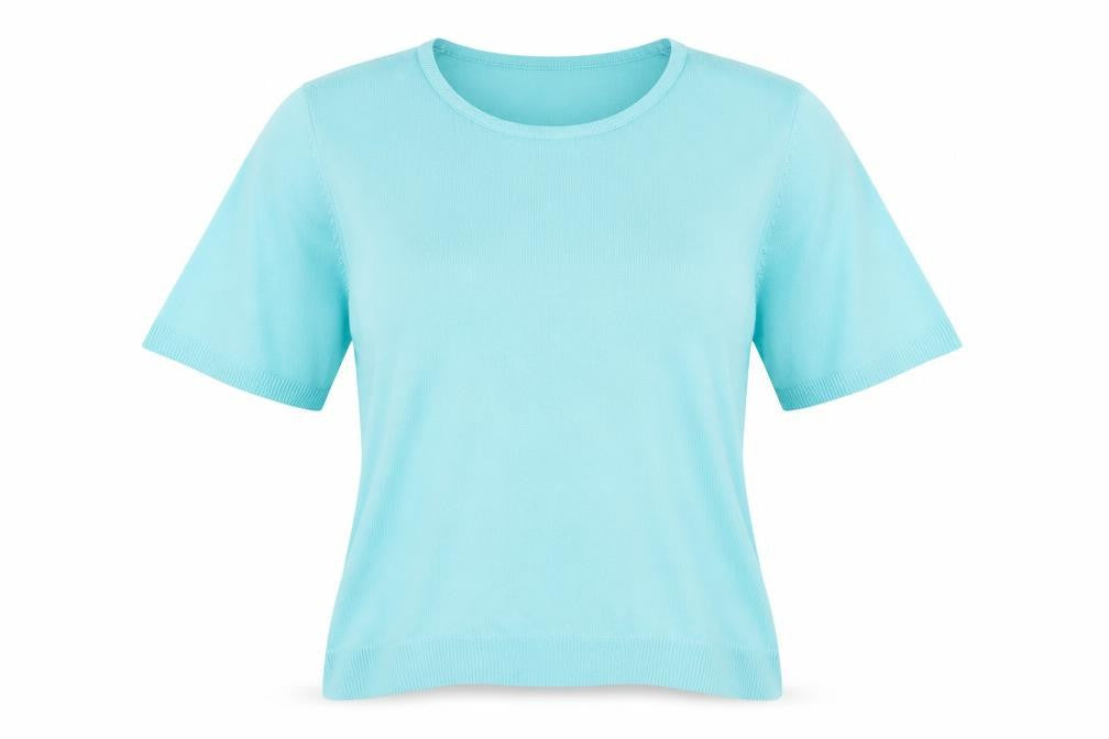Womens UK Size 14 Marks and Spencer Blue Basic T-Shirt