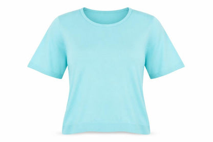 Womens UK Size 14 Marks and Spencer Blue Basic T-Shirt