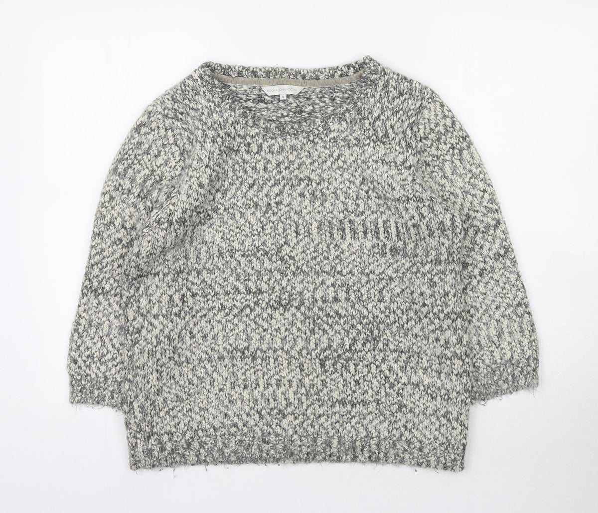 Additional front view of Debenhams women’s grey knit jumper, size UK 16