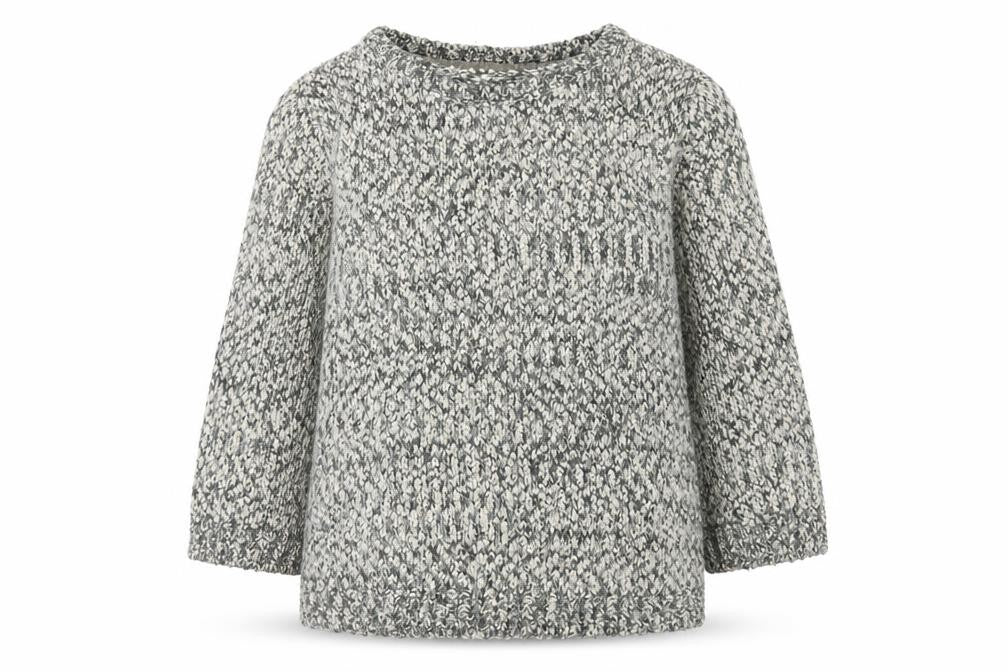 Front view of Debenhams women’s grey knit jumper, size UK 16