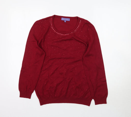 Autonomy Womens Red  Knit Pullover Jumper Size M