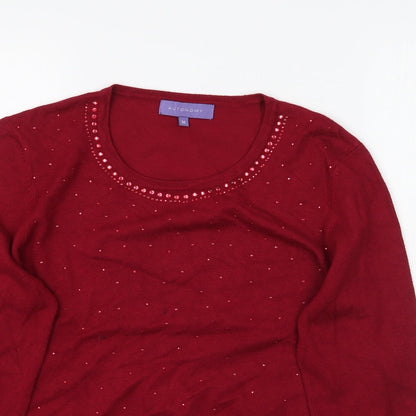 Autonomy Womens Red  Knit Pullover Jumper Size M