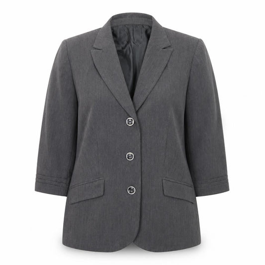 Front view of Wardrobe women’s grey jacket blazer, size UK 16