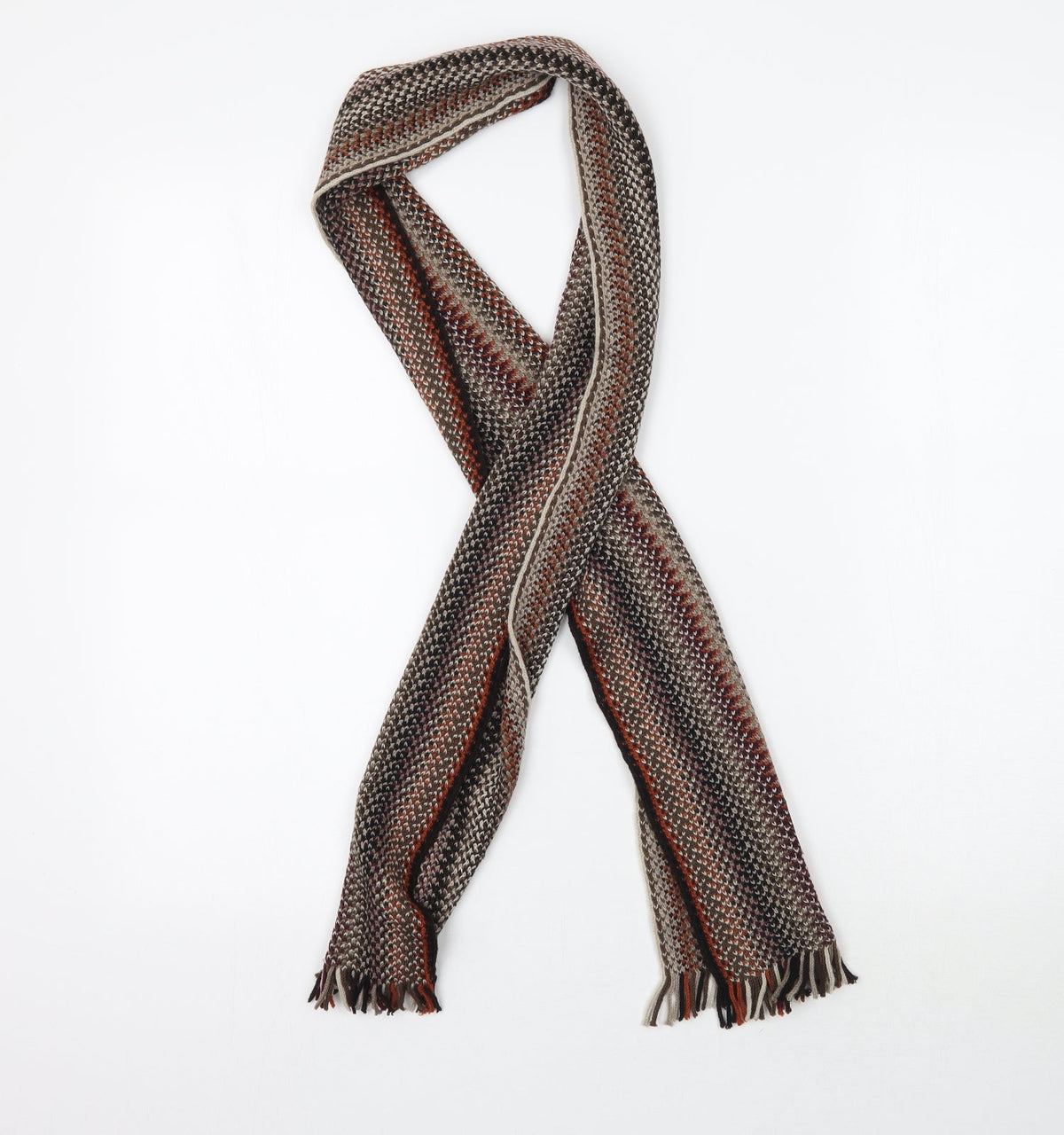 Front view of Marks & Spencer unisex multicoloured knit scarf one size