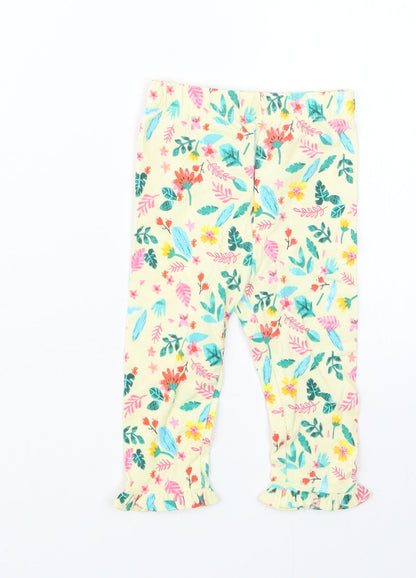 George Girls Ivory Geometric  Cargo Trousers Size 6-9 Months