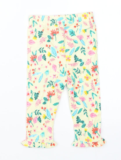 George Girls Ivory Geometric  Cargo Trousers Size 6-9 Months