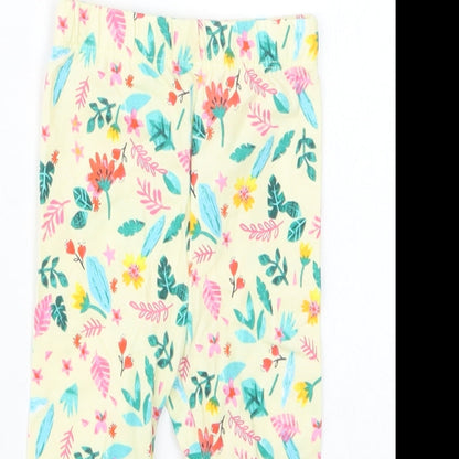 George Girls Ivory Geometric  Cargo Trousers Size 6-9 Months