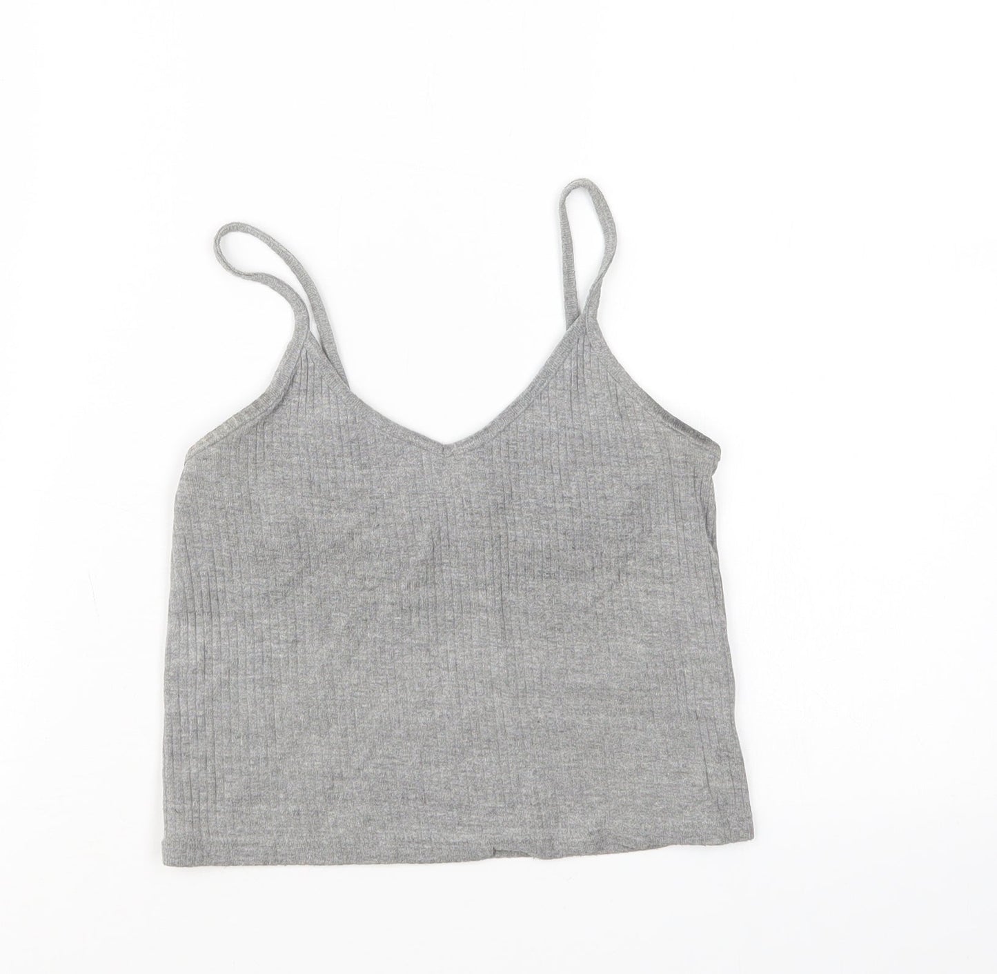 Womens UK Size 8 Topshop Grey Basic T-Shirt