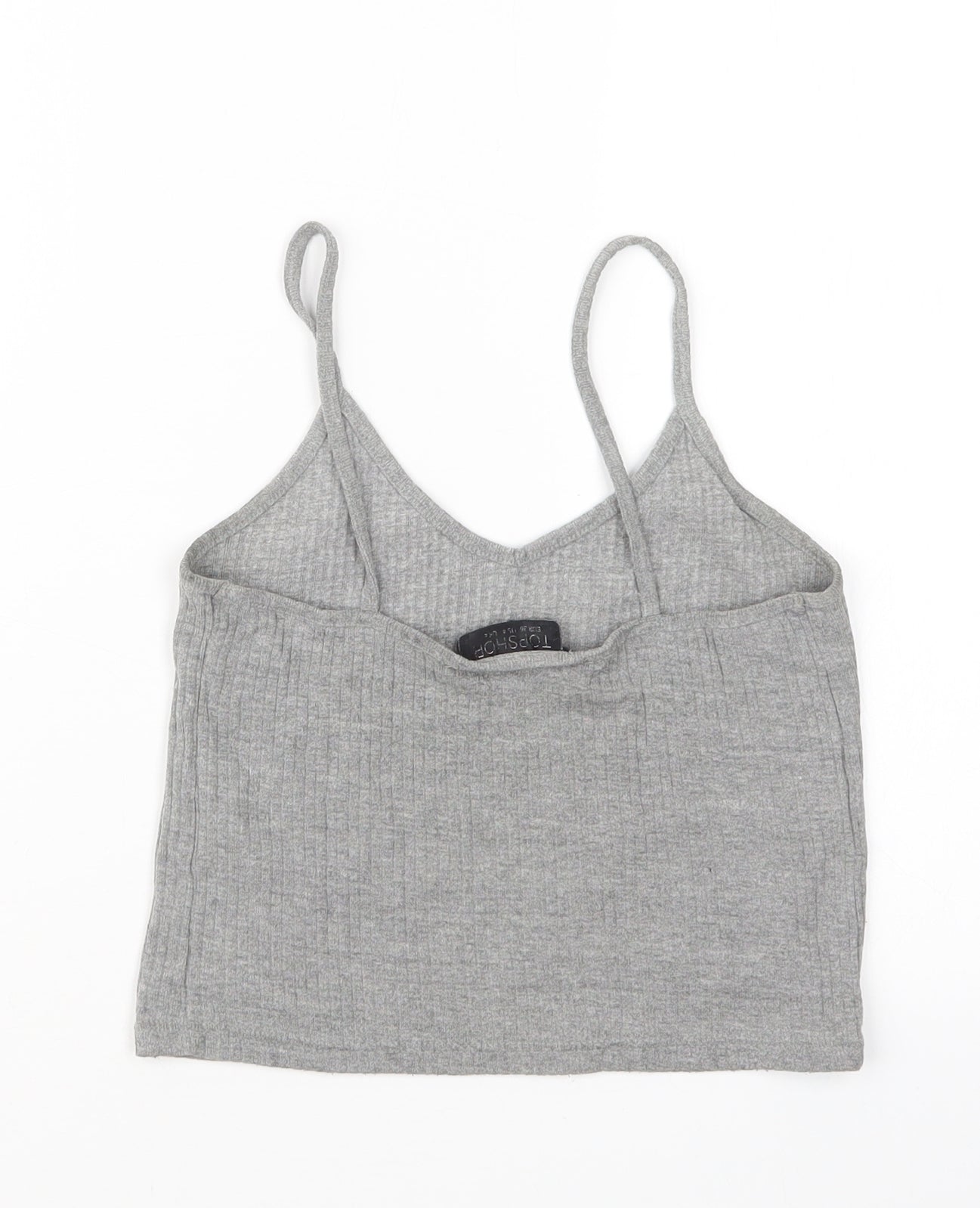 Womens UK Size 8 Topshop Grey Basic T-Shirt