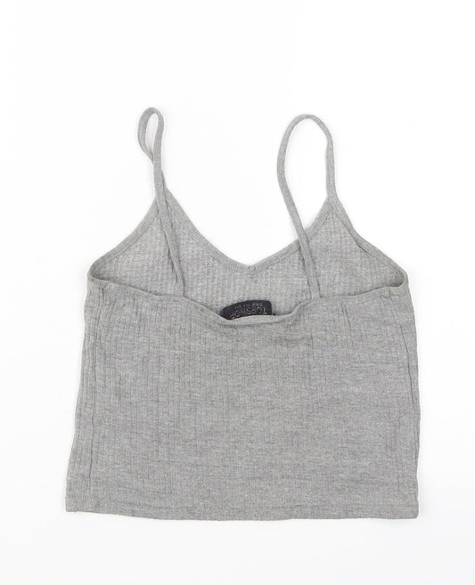 Womens UK Size 8 Topshop Grey Basic T-Shirt