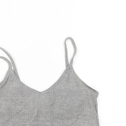 Womens UK Size 8 Topshop Grey Basic T-Shirt