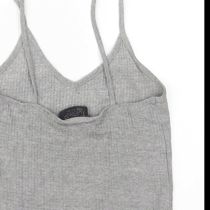Womens UK Size 8 Topshop Grey Basic T-Shirt