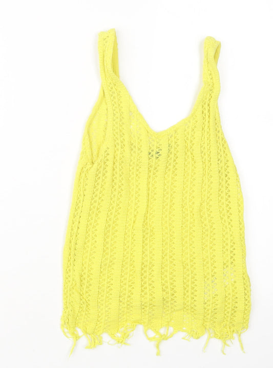 Womens UK Size 10 Topshop Yellow Pullover Jumper