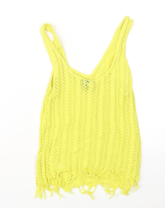 Womens UK Size 10 Topshop Yellow Pullover Jumper