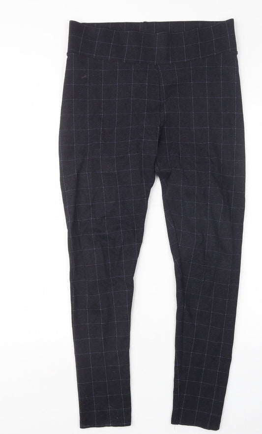 Nutmeg Womens Blue Check  Trousers  Size 12 L27 in