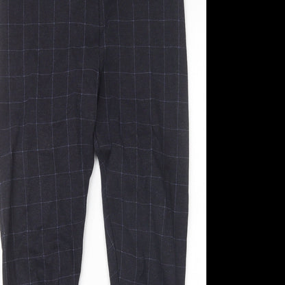 Nutmeg Womens Blue Check  Trousers  Size 12 L27 in