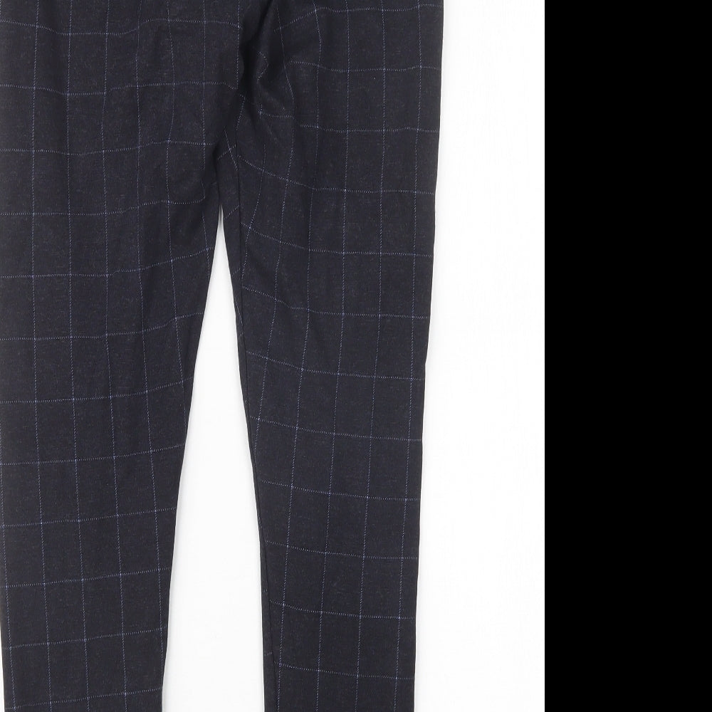 Nutmeg Womens Blue Check  Trousers  Size 12 L27 in