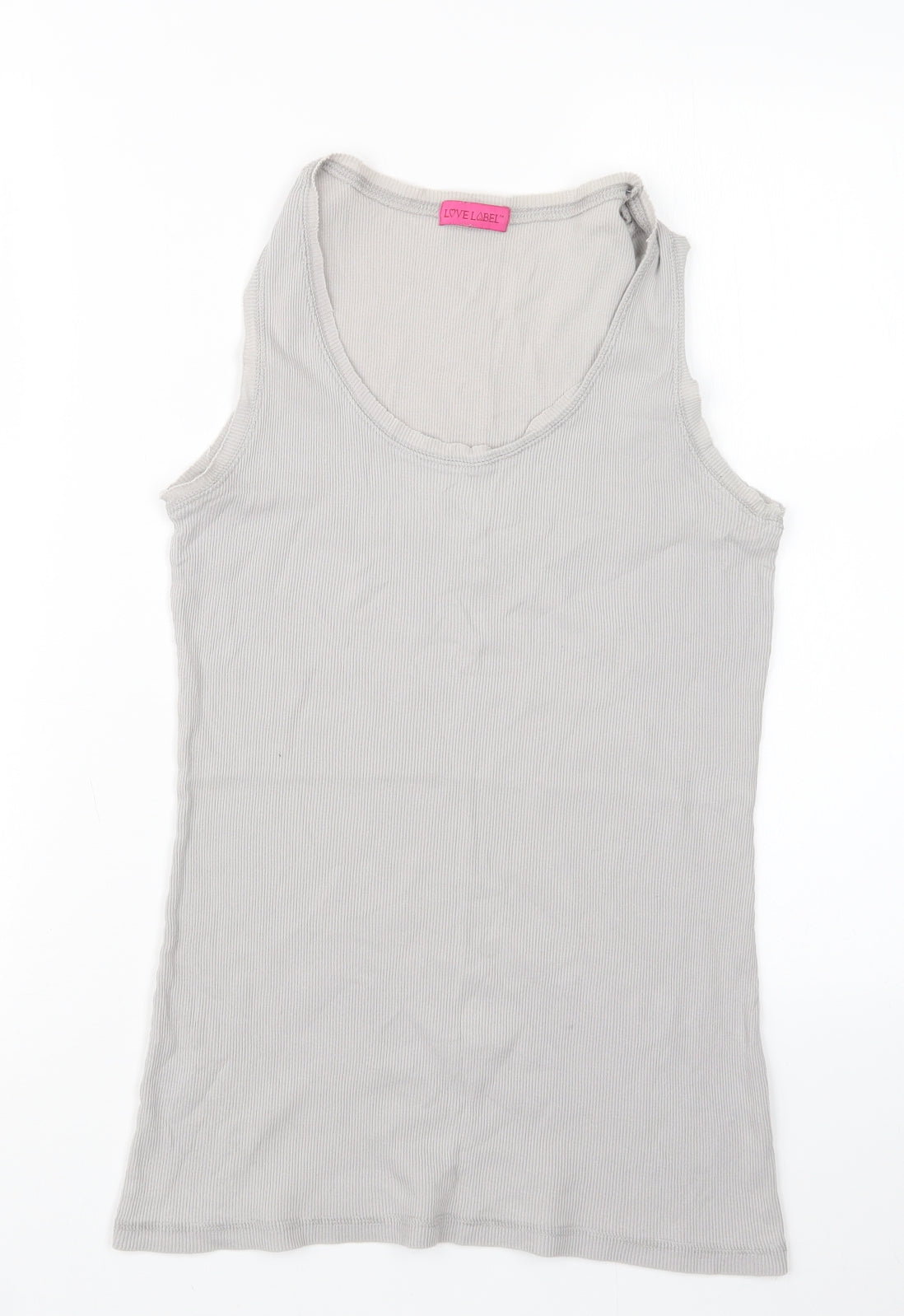Womens UK Size 14 Love Label Grey Basic Tank