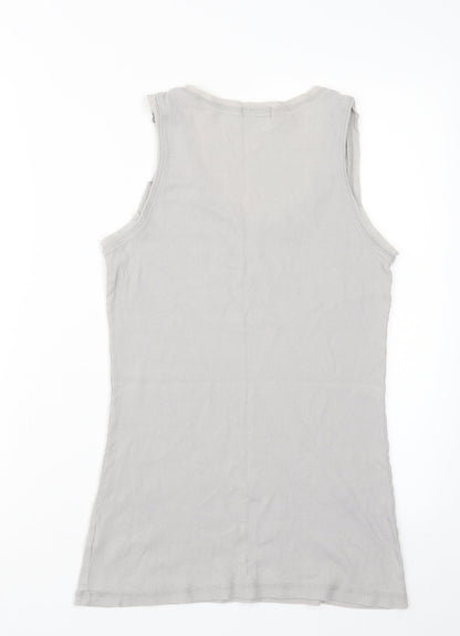 Womens UK Size 14 Love Label Grey Basic Tank