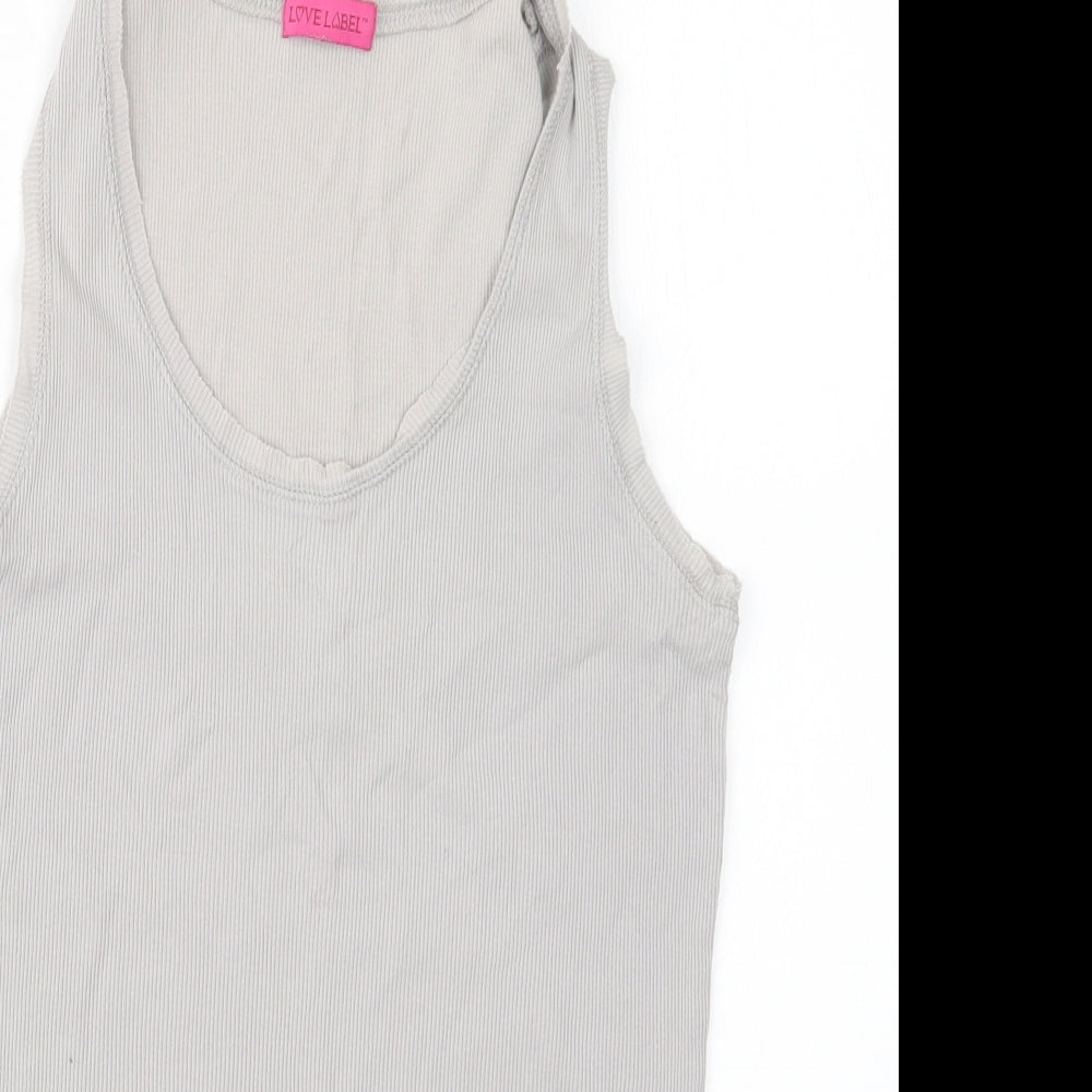 Womens UK Size 14 Love Label Grey Basic Tank