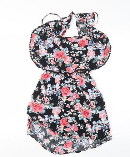 Select Womens Black Floral  Mini  Size 10