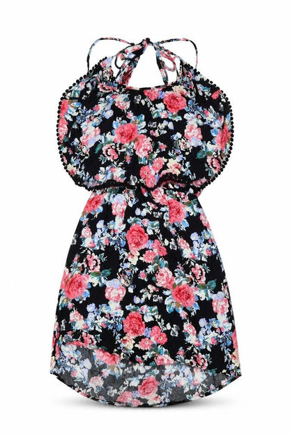 Select Womens Black Floral  Mini  Size 10