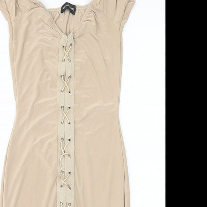 PRETTYLITTLETHING Womens Beige   Mini  Size 8