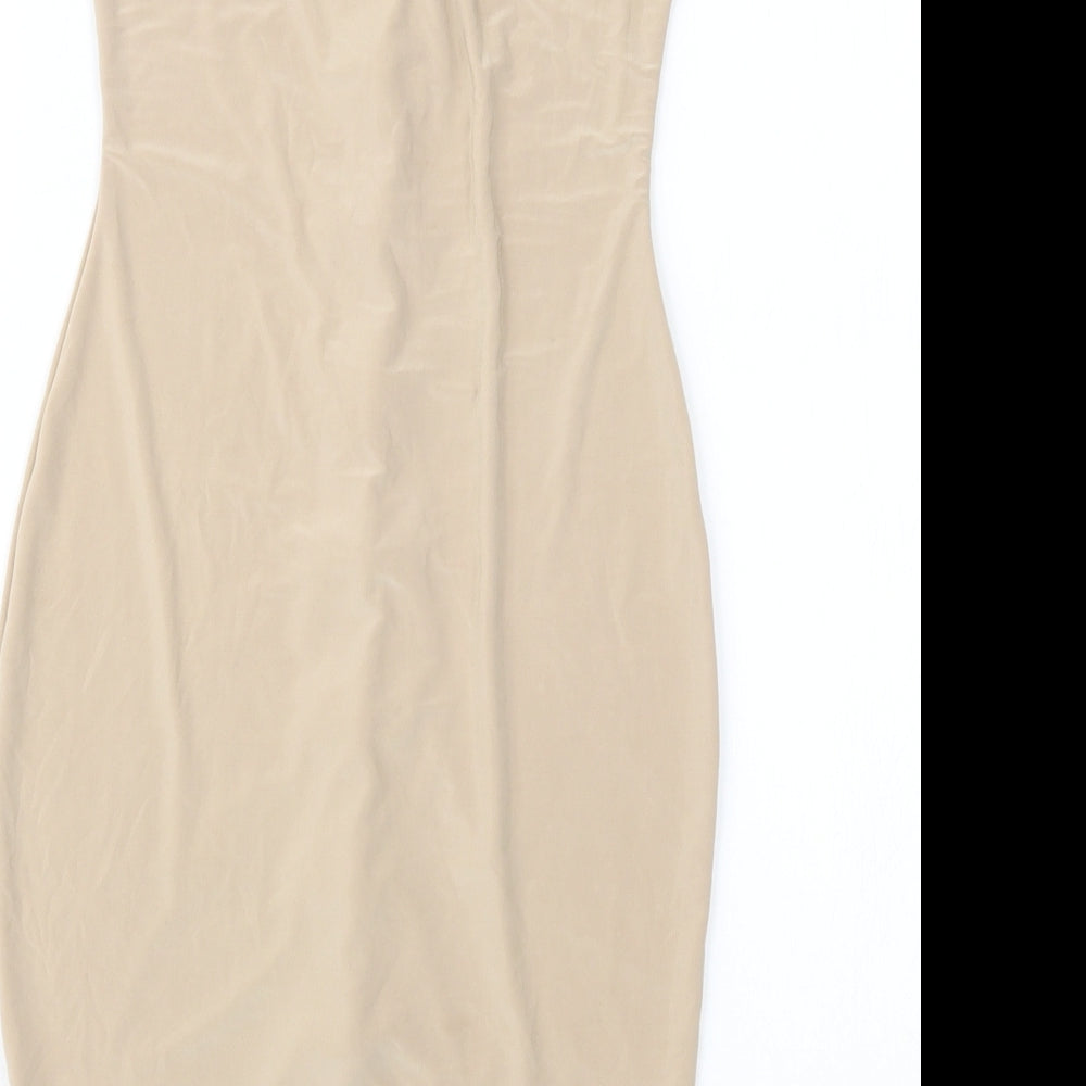 PRETTYLITTLETHING Womens Beige   Mini  Size 8