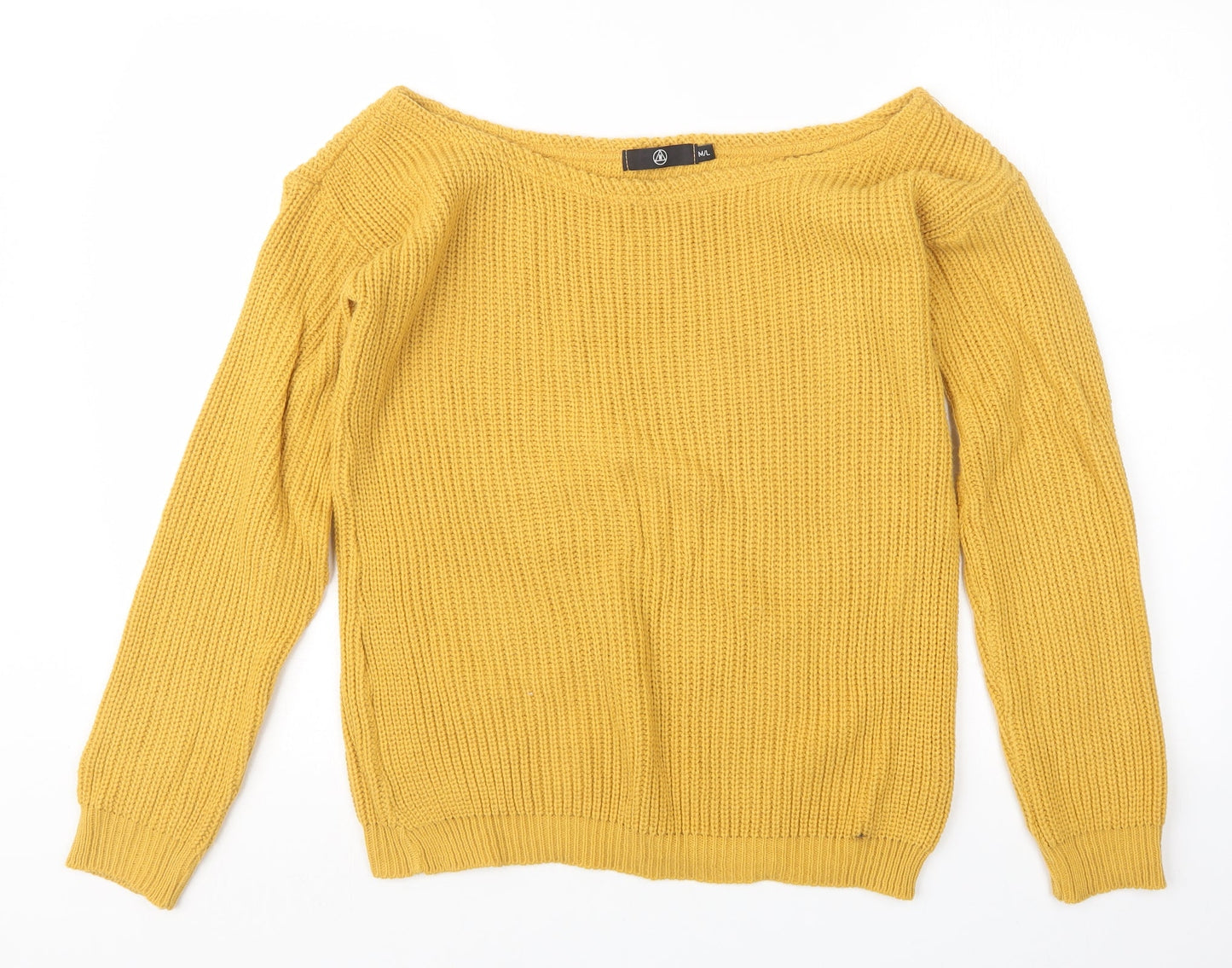 Womens UK Size M Missguided Yellow Pullover Jumper
