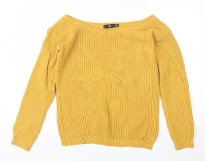 Womens UK Size M Missguided Yellow Pullover Jumper