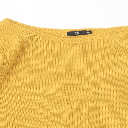 Womens UK Size M Missguided Yellow Pullover Jumper
