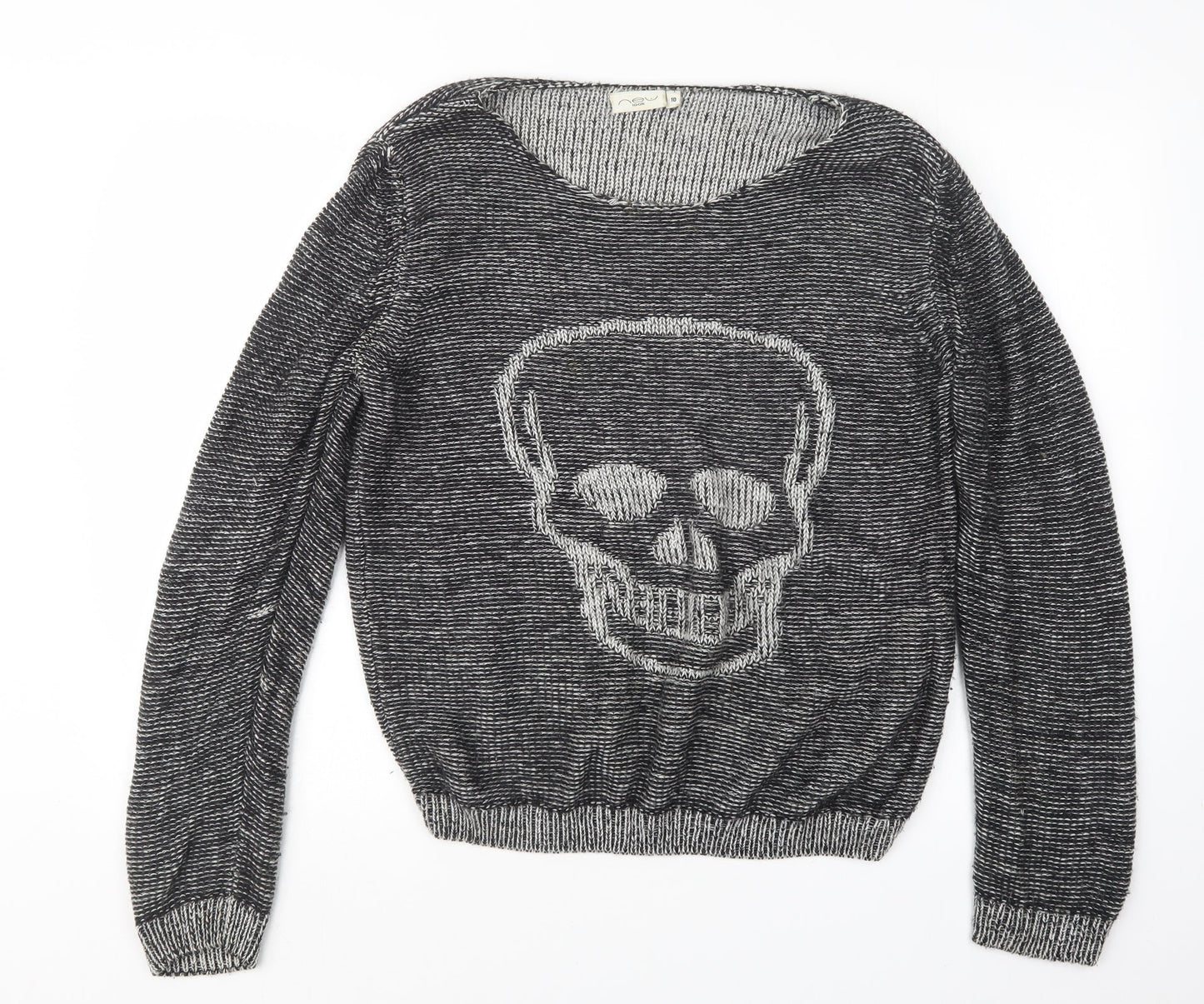 Womens UK Size 10 New Look Grey Pullover Jumper